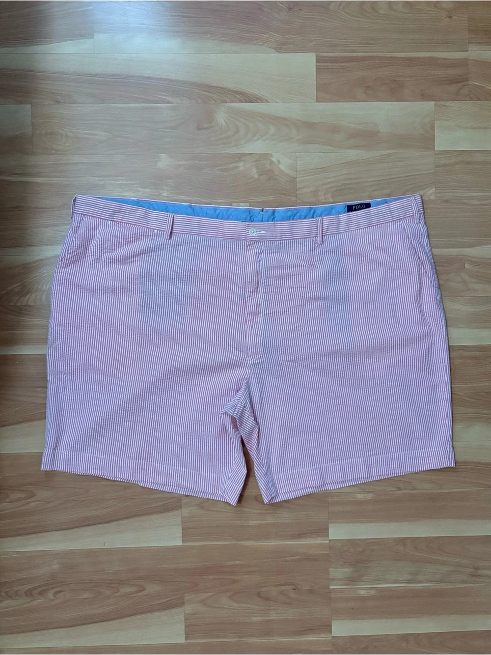 Polo Ralph Lauren Seersucker Pink Striped 9” Shorts Size 56 3X Preppy Ivy League